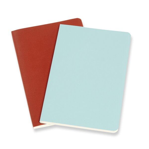 Sešity Moleskine Volant - měkké desky S, čisté, 2 ks, výběr barev oranžový/ modrý