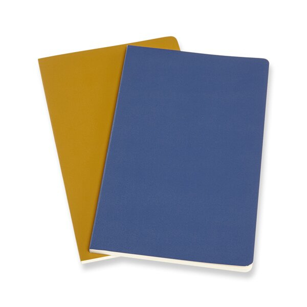 Sešity Moleskine Volant - měkké desky L, čisté, 2 ks, výběr barev modrý/ žlutý