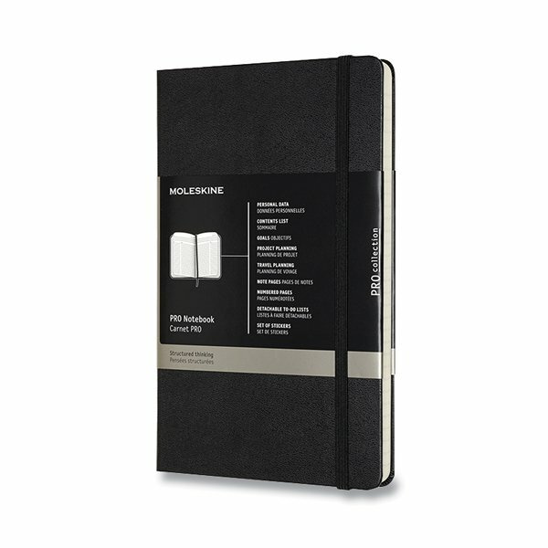 Zápisník Moleskine Professional - tvrdé desky, L černý
