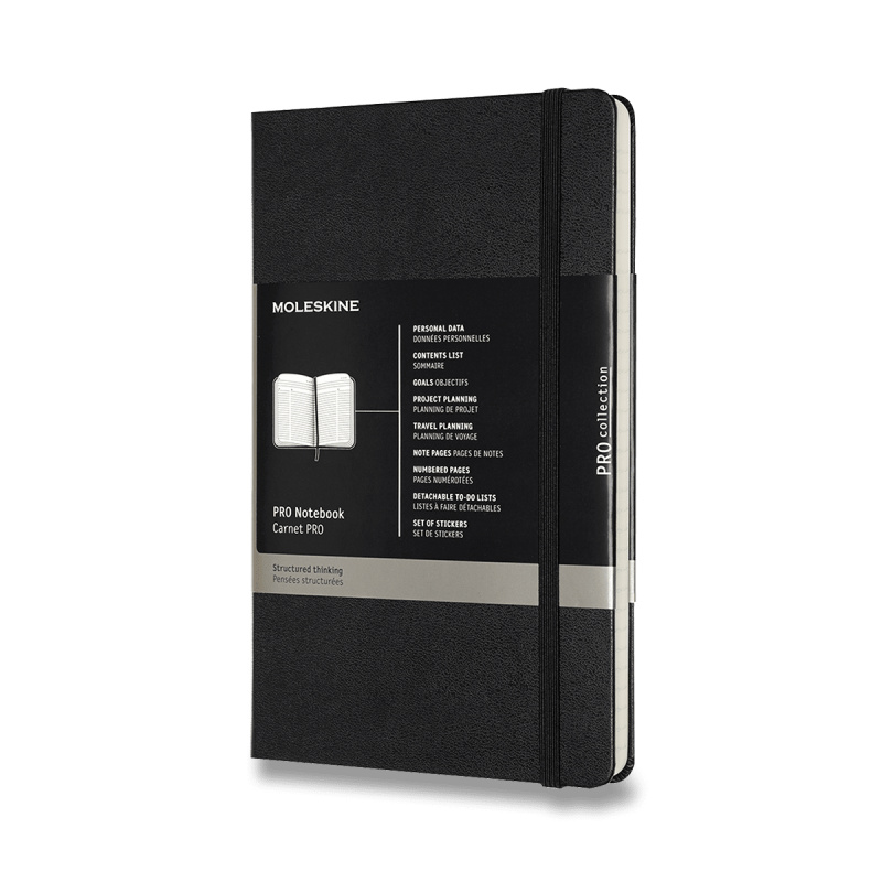 Zápisník Moleskine Professional - tvrdé desky, L černý