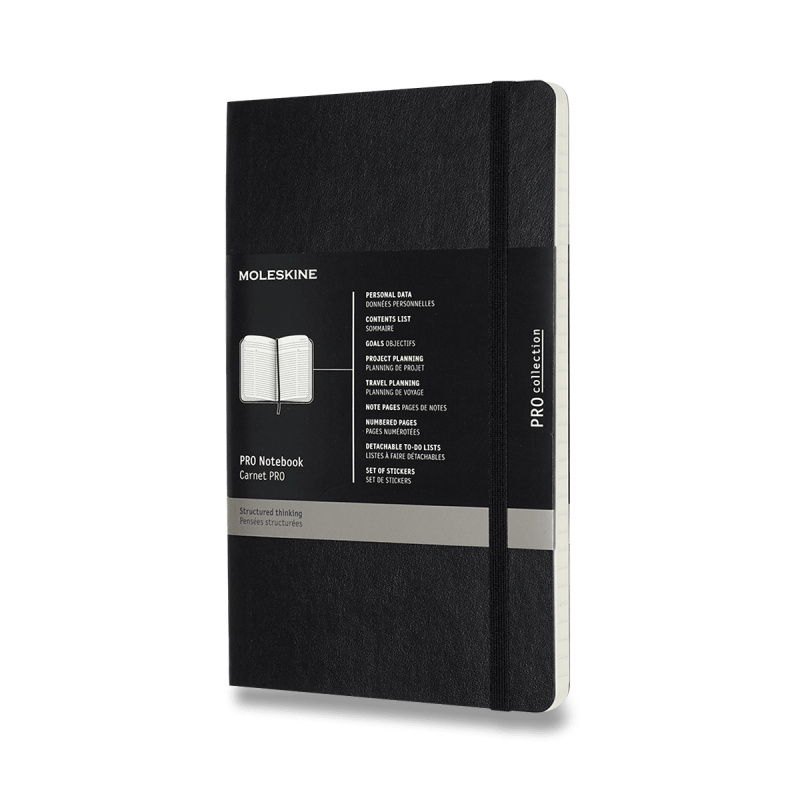 Zápisník Moleskine Professional - měkké desky, L černý