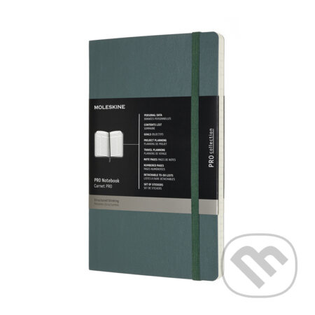 Zápisník Moleskine Professional - měkké desky, L tm. zelený