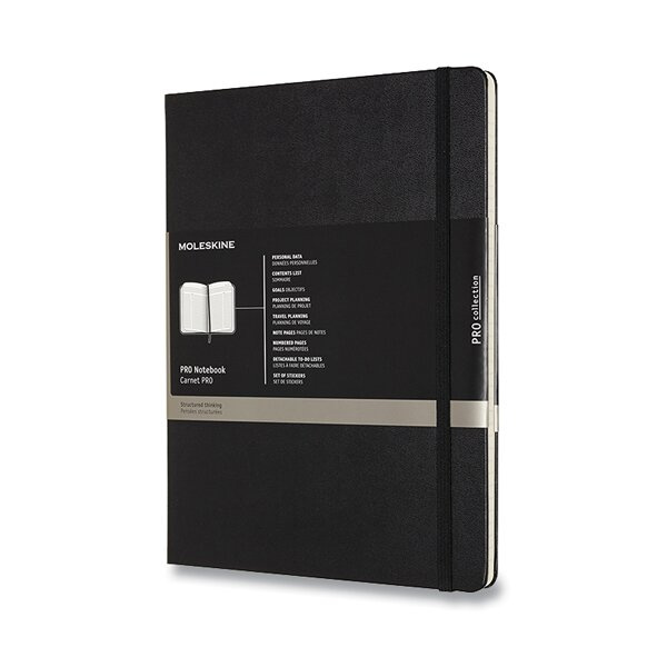 Zápisník Moleskine Professional - tvrdé desky, XL černý