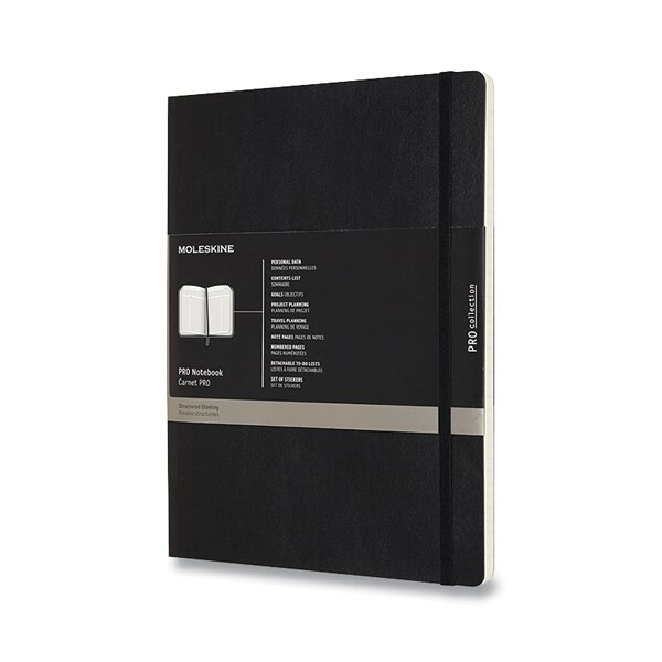 Moleskine Professional diář-zápisník měkký černý XL