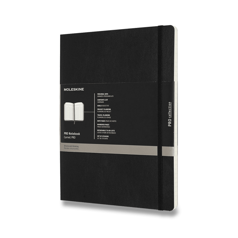 Moleskine Professional diář-zápisník měkký černý XL