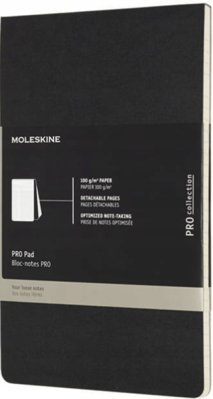 Poznámkový blok Moleskine Professional L, linkovaný, černý