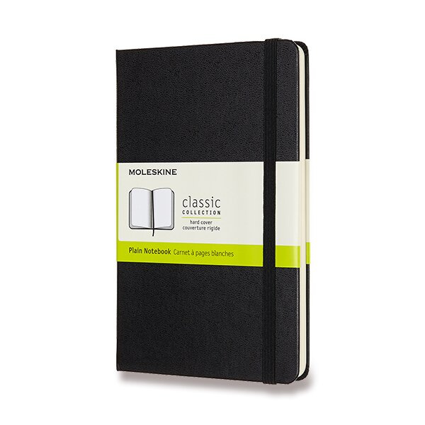Moleskine Medium Plain Hardcover Notebook, Black Moleskine