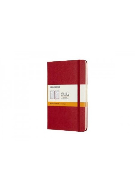 Moleskine zápisník tvrdý linkovaný - červený, M