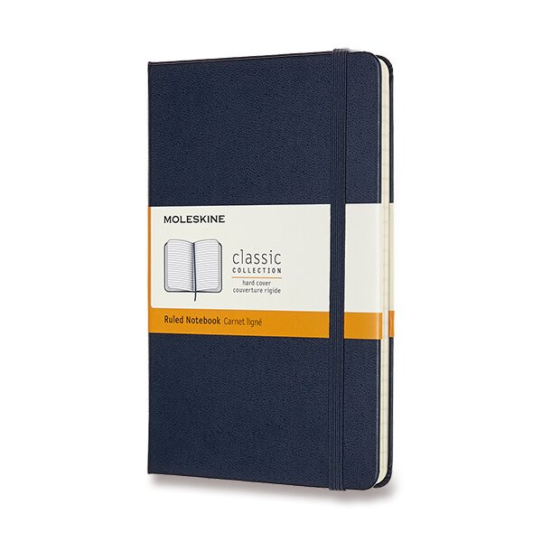 Moleskine zápisník tvrdý linkovaný modrý M