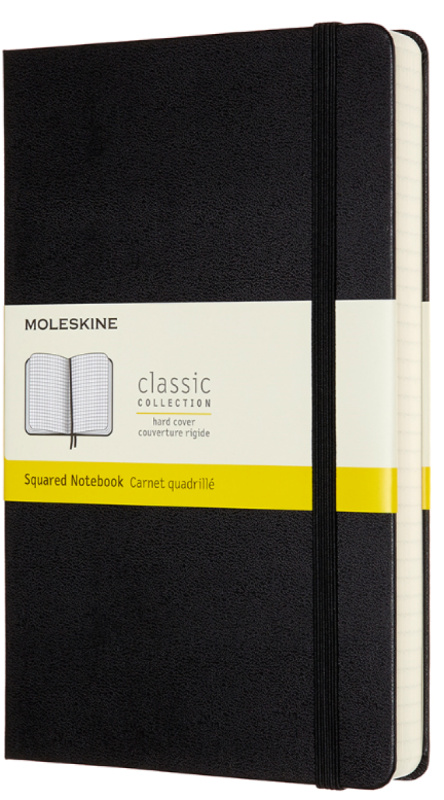 Zápisník Moleskine Expanded - tvrdé desky L, čtverečkovaný, černý