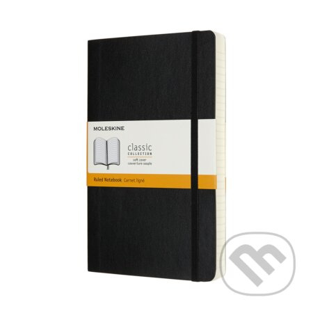 Zápisník Moleskine Expanded - měkké desky, L, linkovaný černý