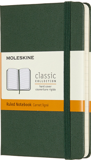 Moleskine zápisník tvrdý linkovaný zelený S