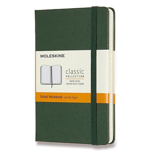 Moleskine zápisník tvrdý linkovaný zelený S