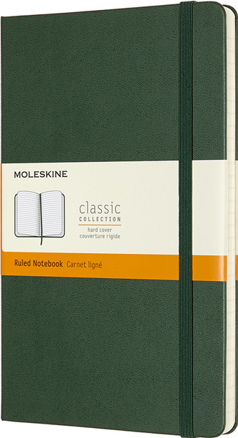 Moleskine Large Ruled Hardcover Notebook, Myrtle Green Moleskine