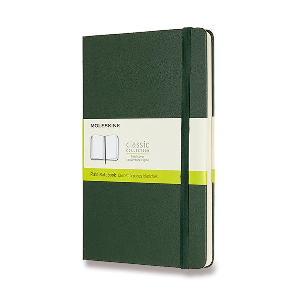 Zápisník Moleskine - tvrdé desky, L, čistý tm. zelený