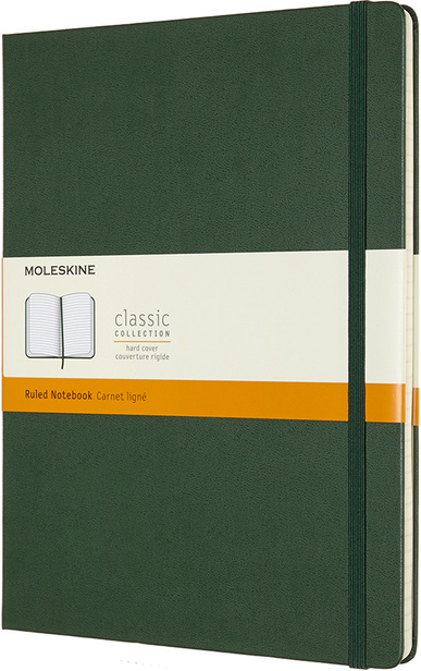 Moleskine Extra Large Ruled Hardcover Notebook, Myrtle Green Moleskine