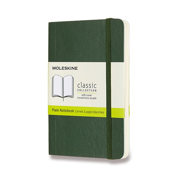 Zápisník Moleskine - měkké desky, S, čistý tm. zelený