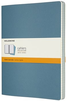 Sešity Moleskine 3 ks linkované modré XL