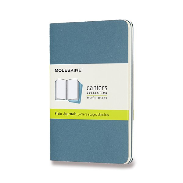 Sešity Moleskine Cahier S, čisté, 3 ks, tmavě tyrkysové