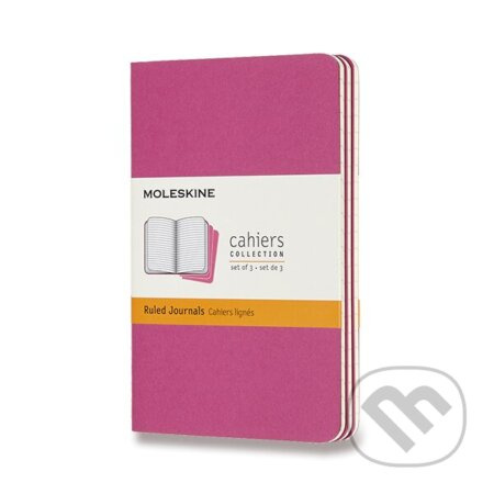 Sešity  Moleskine Cahier, S, linkované, 3 ks tm. růžové