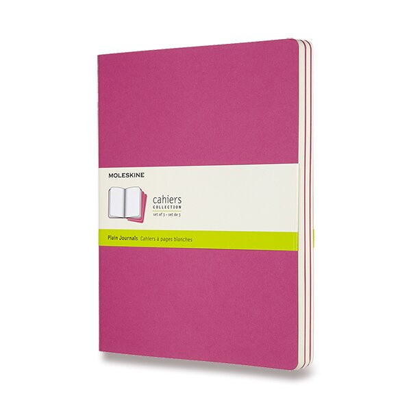 Moleskine Sešity 3 ks - čisté - růžové XL