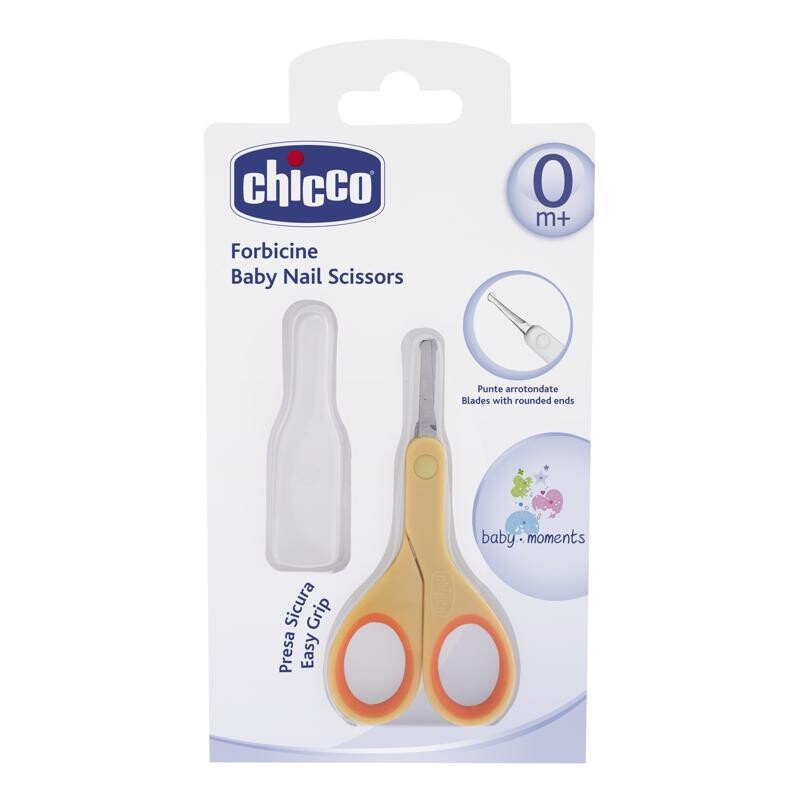 Chicco Baby Nail Scissors dětské nůžky s kulatou špičkou 0 m+ 1 ks