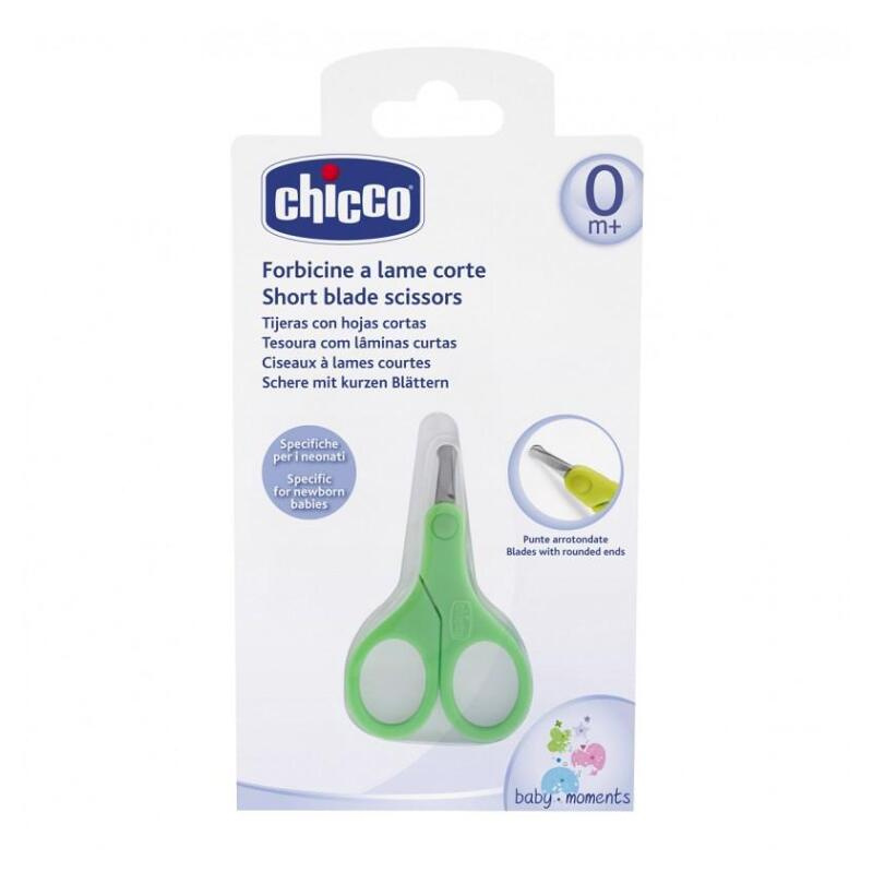 Chicco Short Blade Scissors dětské nůžky s kulatou špičkou 0 m+ 1 ks