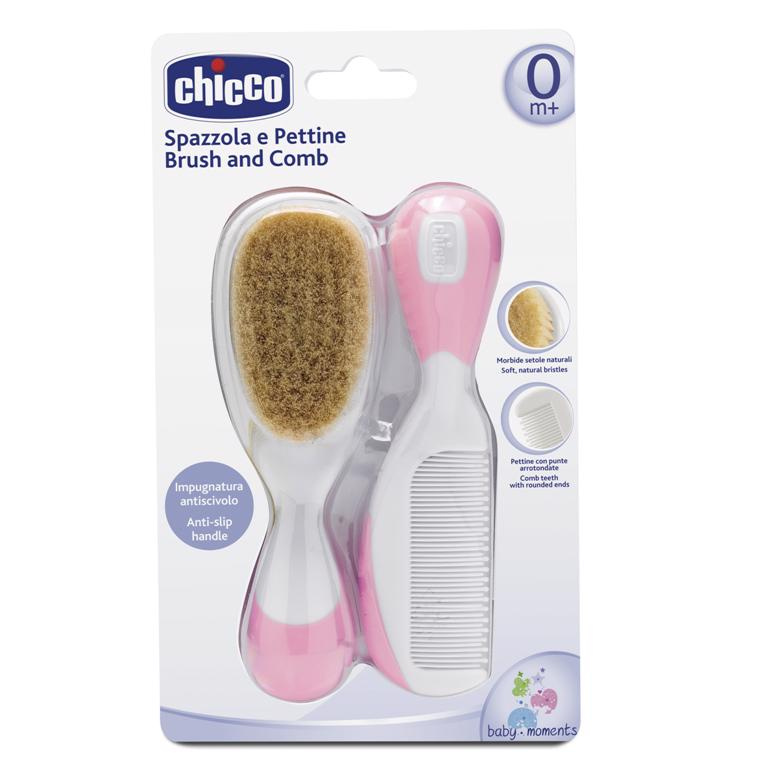 Chicco Baby Moments sada na vlasy 0m+ Pink 2 ks