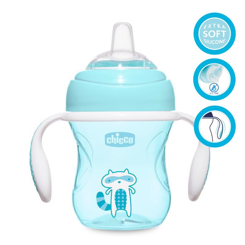 Chicco Transition Cup tréninkový hrnek s držadly 4m+ Blue 200 ml