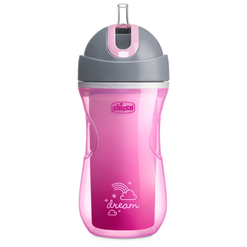 Chicco Sport Pink termohrnek s brčkem 14m+ 266 ml