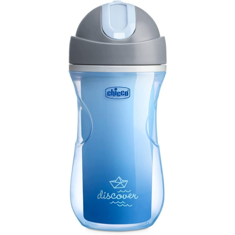 Chicco Sport Blue termohrnek s brčkem 14m+ 266 ml