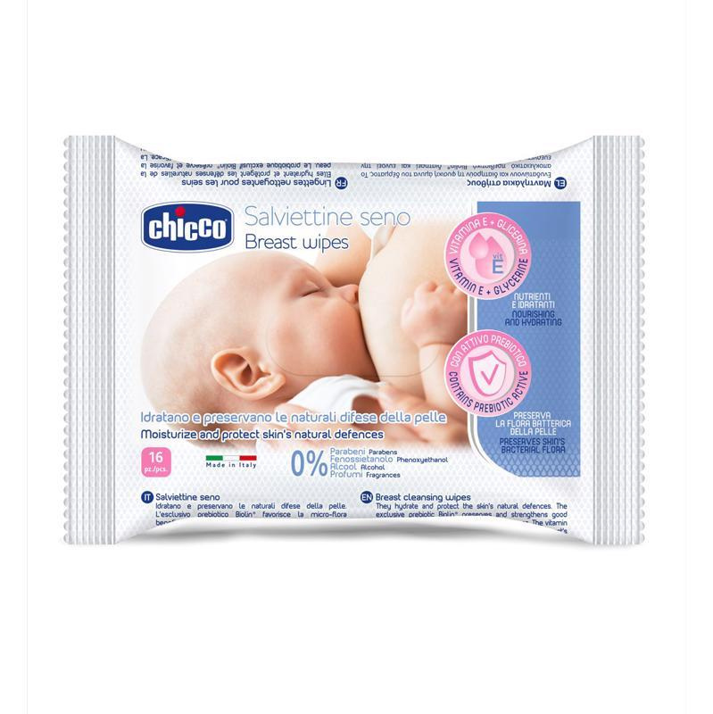 Chicco Breast Wipes vlhčené čisticí ubrousky na prsa 16 ks