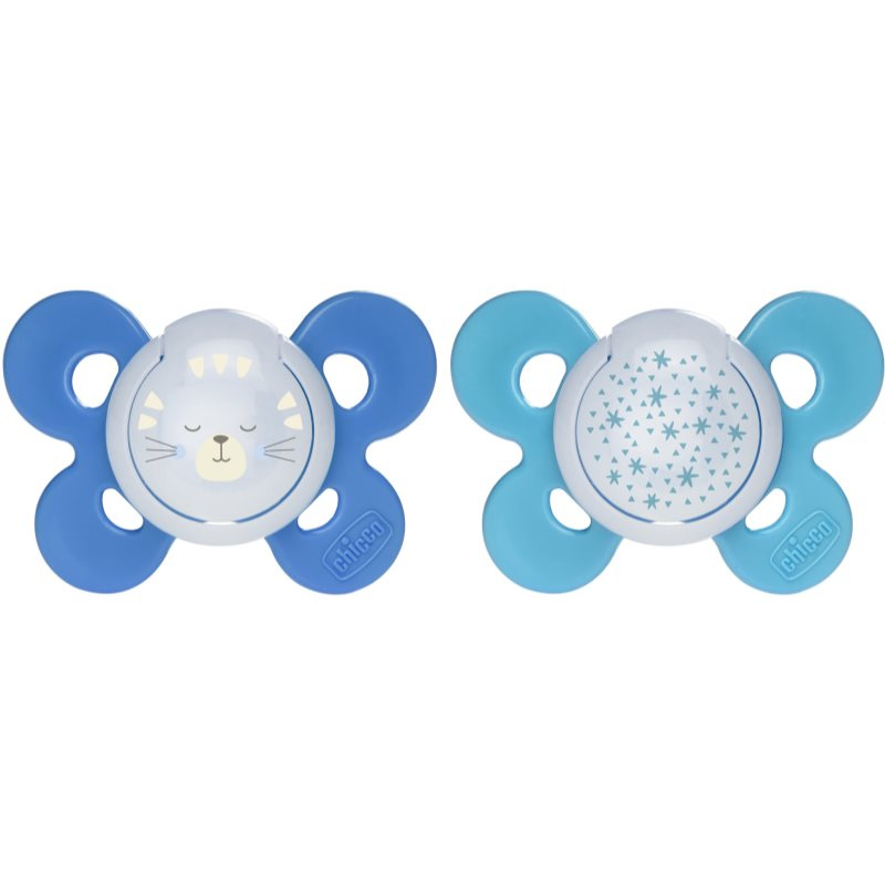 Chicco Physio Comfort Night 16-36 m dudlík Cat/Stars 2 ks