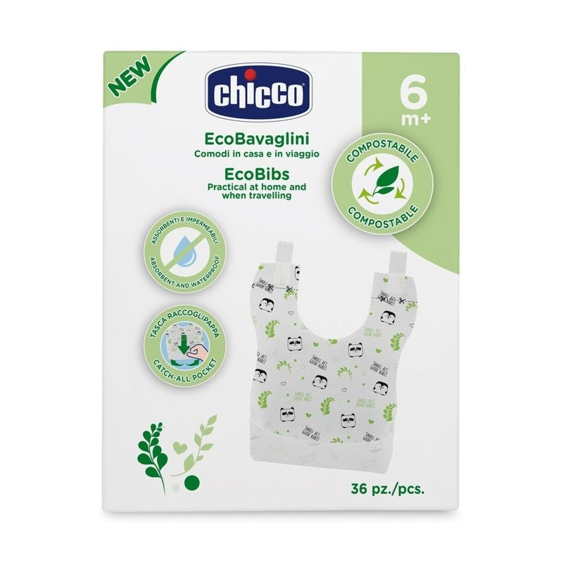 Chicco Bibs bryndák jednorázový 6m+ 36 ks