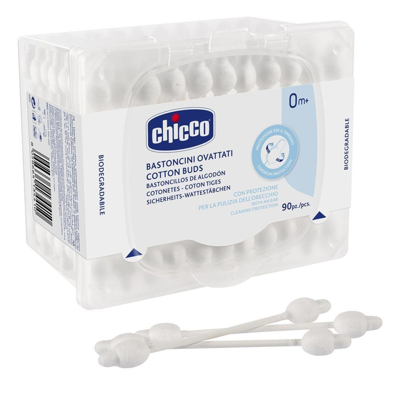 Chicco Hygiene vatové tyčinky pro děti od narození 0m+ 90 ks
