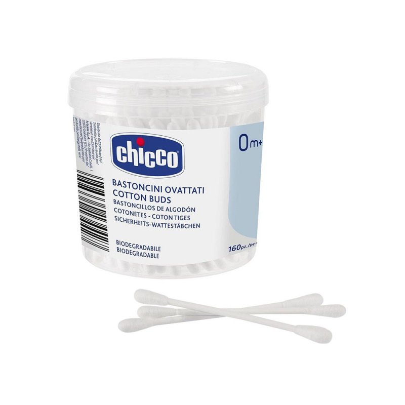 Chicco Hygiene vatové tyčinky 0m+ 160 ks