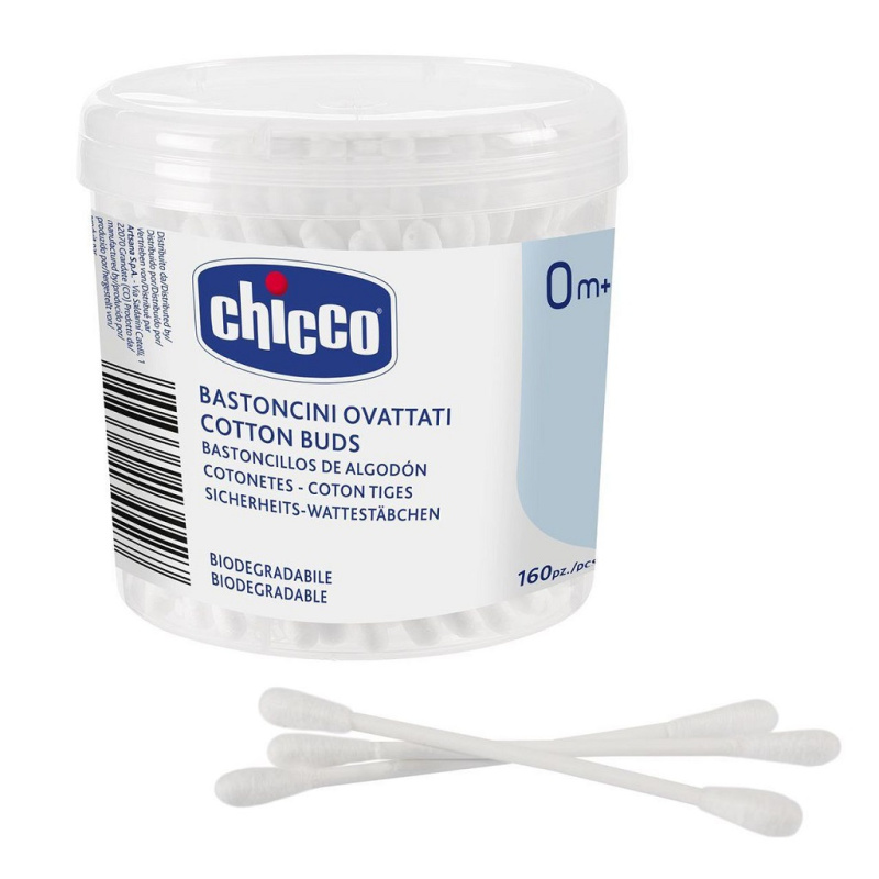Chicco Hygiene vatové tyčinky 0m+ 160 ks