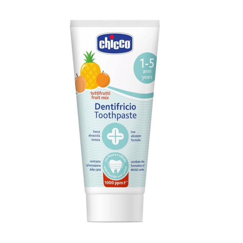 Chicco Toothpaste Fruit Mix dětská zubní pasta s fluoridem 1-5 y 50 ml