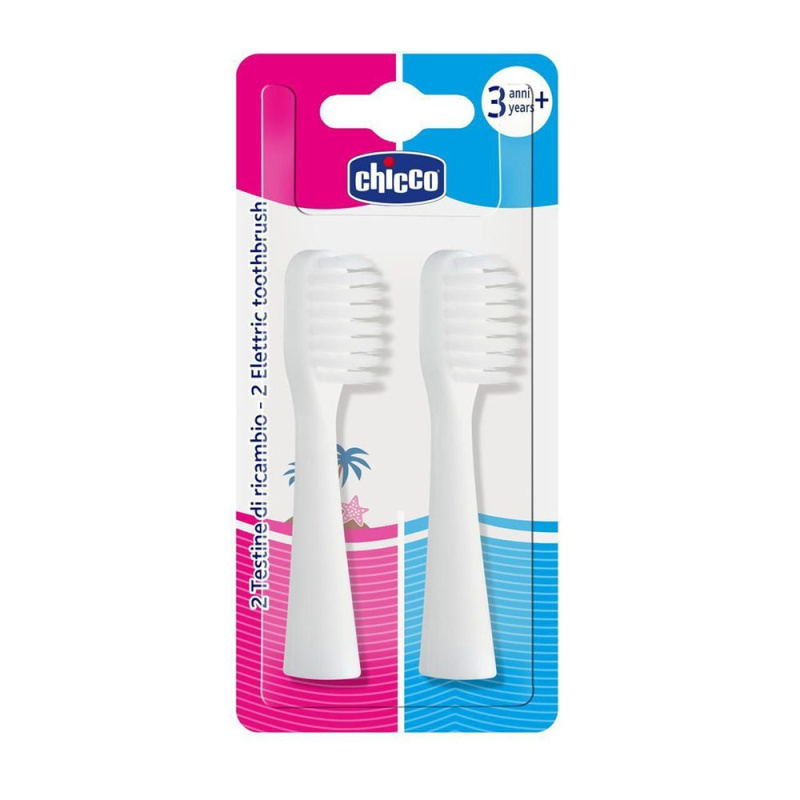 Chicco Replaceable Brush Heads 3y+ náhradní hlavice pro zubní kartáček 2 ks