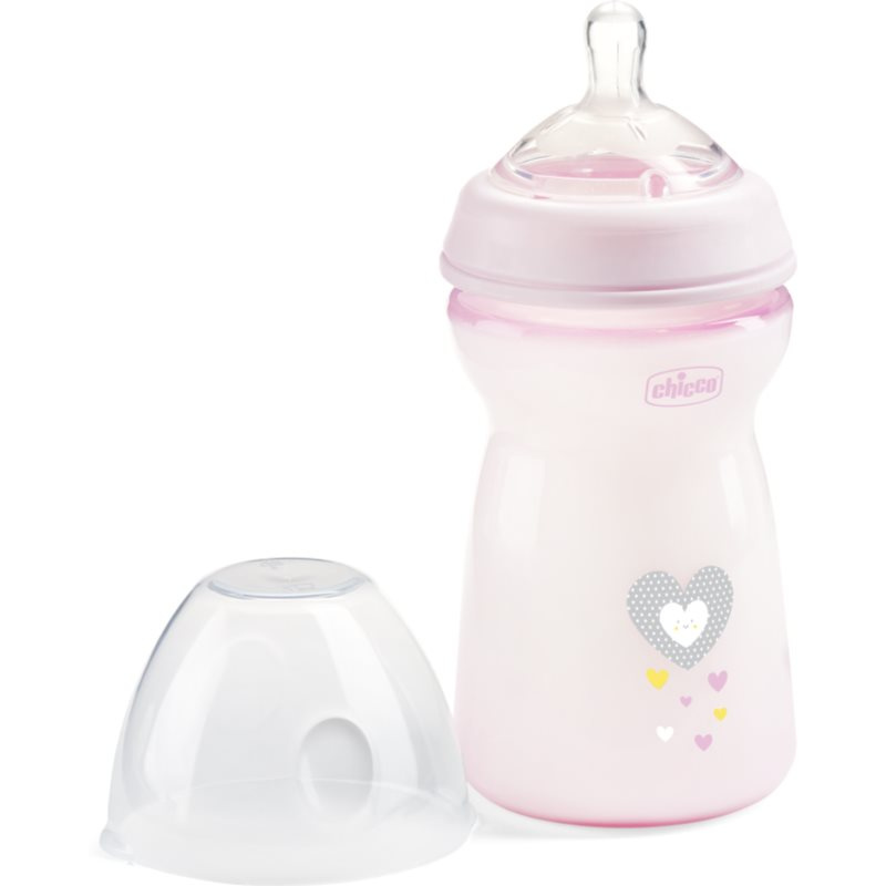 Chicco Natural Feeling Girl kojenecká láhev 6m+ 330 ml
