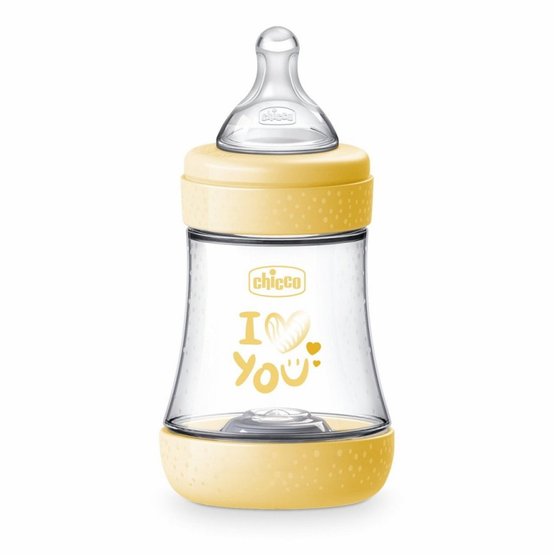 Chicco Perfect 5 kojenecká láhev 0 m+ Slow Flow Yellow 150 ml