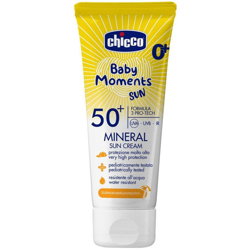 Chicco Baby Moments Sun Mineral opalovací krém pro děti SPF 50+ 0 m+ 75 ml