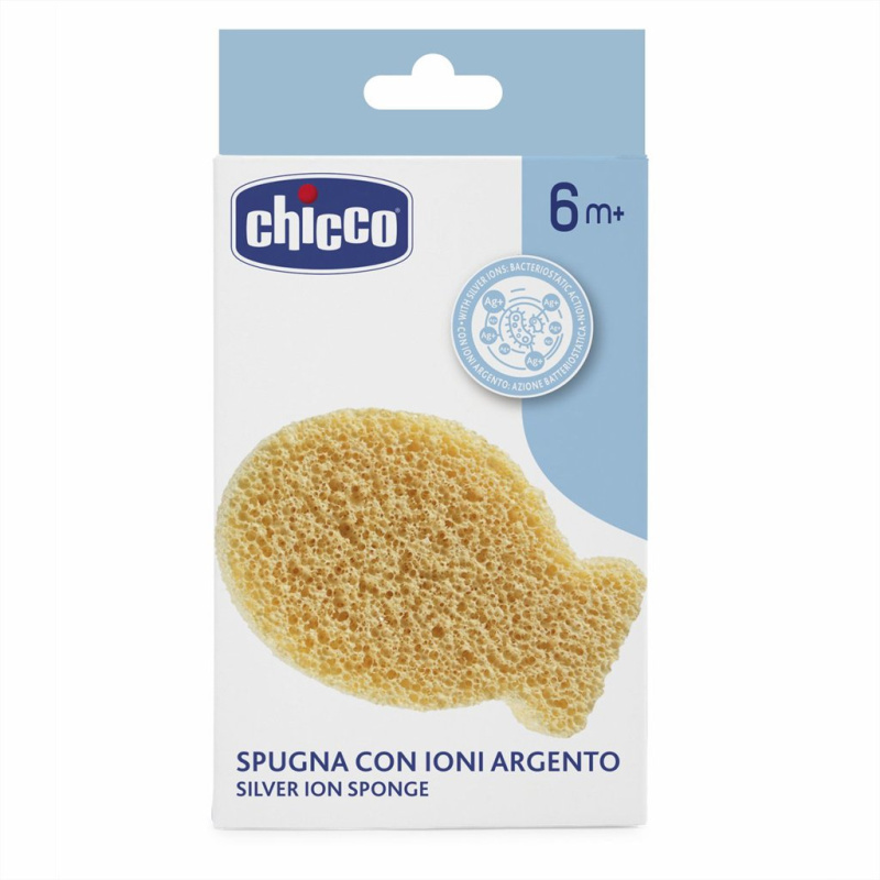 Chicco Silver Ion Sponge 6m+ dětská mycí houba s ionty stříbra 1 ks