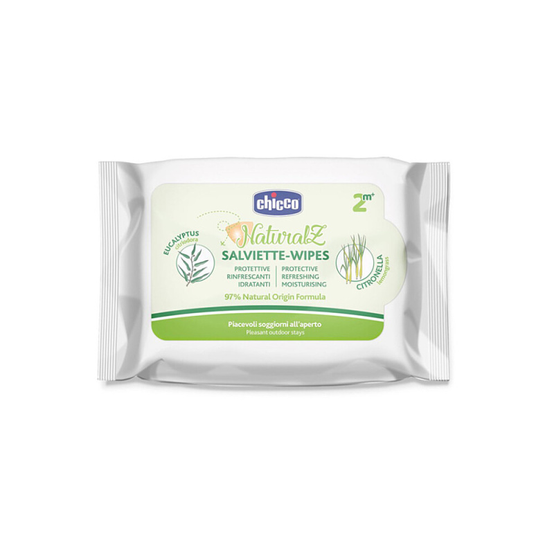 Chicco NaturalZ Protective & Refreshing Wipes ubrousky proti komárům 2 m+ 20 ks