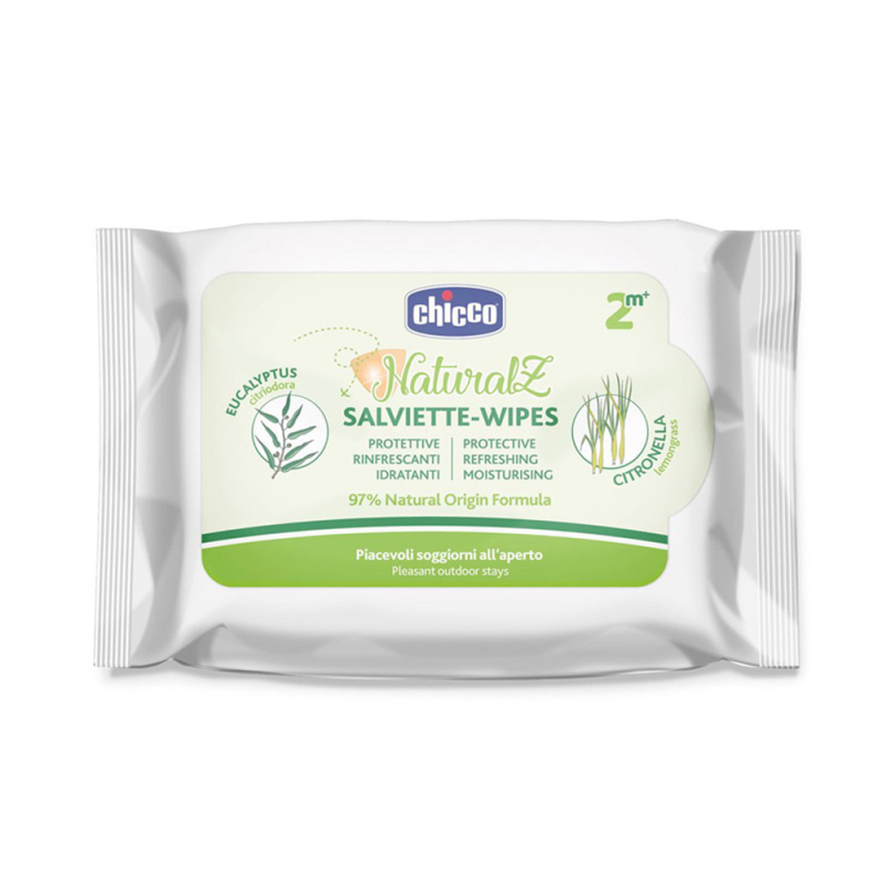 Chicco NaturalZ Protective & Refreshing Wipes ubrousky proti komárům 2 m+ 20 ks