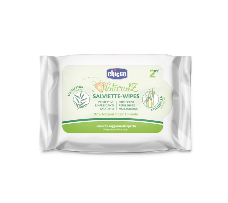 Chicco NaturalZ Protective & Refreshing Wipes ubrousky proti komárům 2 m+ 20 ks