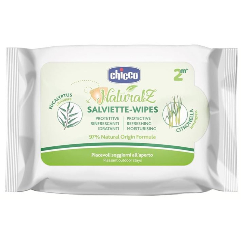 Chicco NaturalZ Protective & Refreshing Wipes ubrousky proti komárům 2 m+ 20 ks