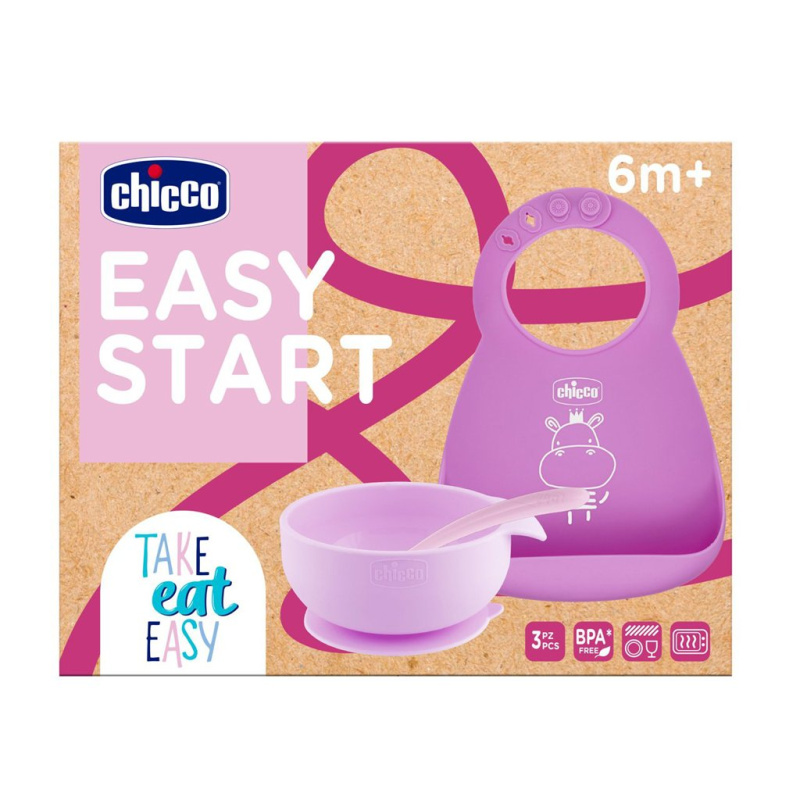 Chicco Easy Start 6m+ jídelní sada pro děti Pink