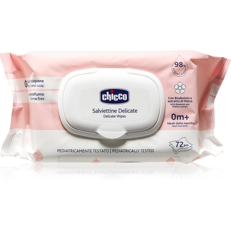 Chicco Delicate Wipes Chamomile vlhčené ubrousky pro děti s heřmánkem 0m+ 72 ks
