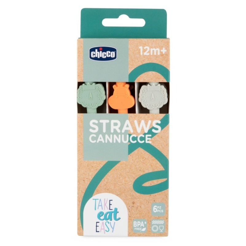Chicco Straws Cannucce silikonové brčko 12m+ 6 ks
